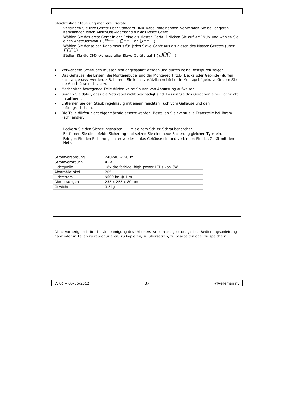 Velleman LX101 User Manual | Page 37 / 39