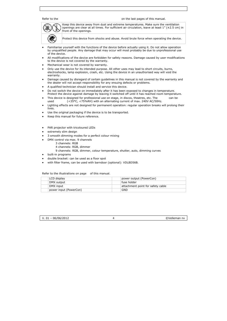 Velleman LX101 User Manual | Page 4 / 39