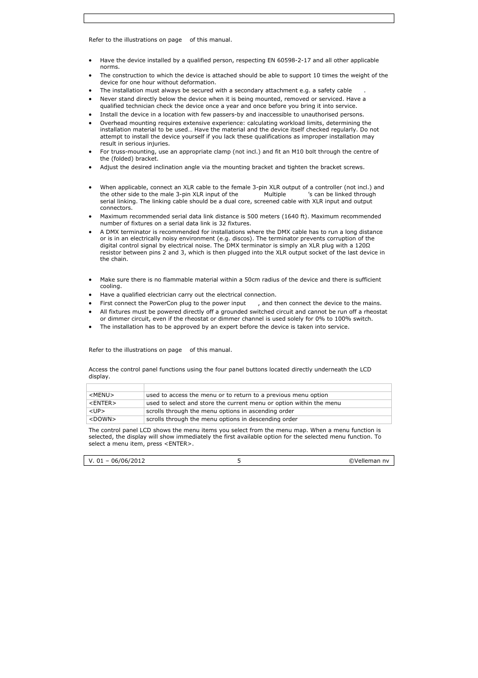 Velleman LX101 User Manual | Page 5 / 39