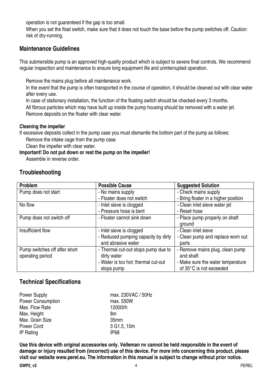 Velleman GWP2 User Manual | Page 4 / 19