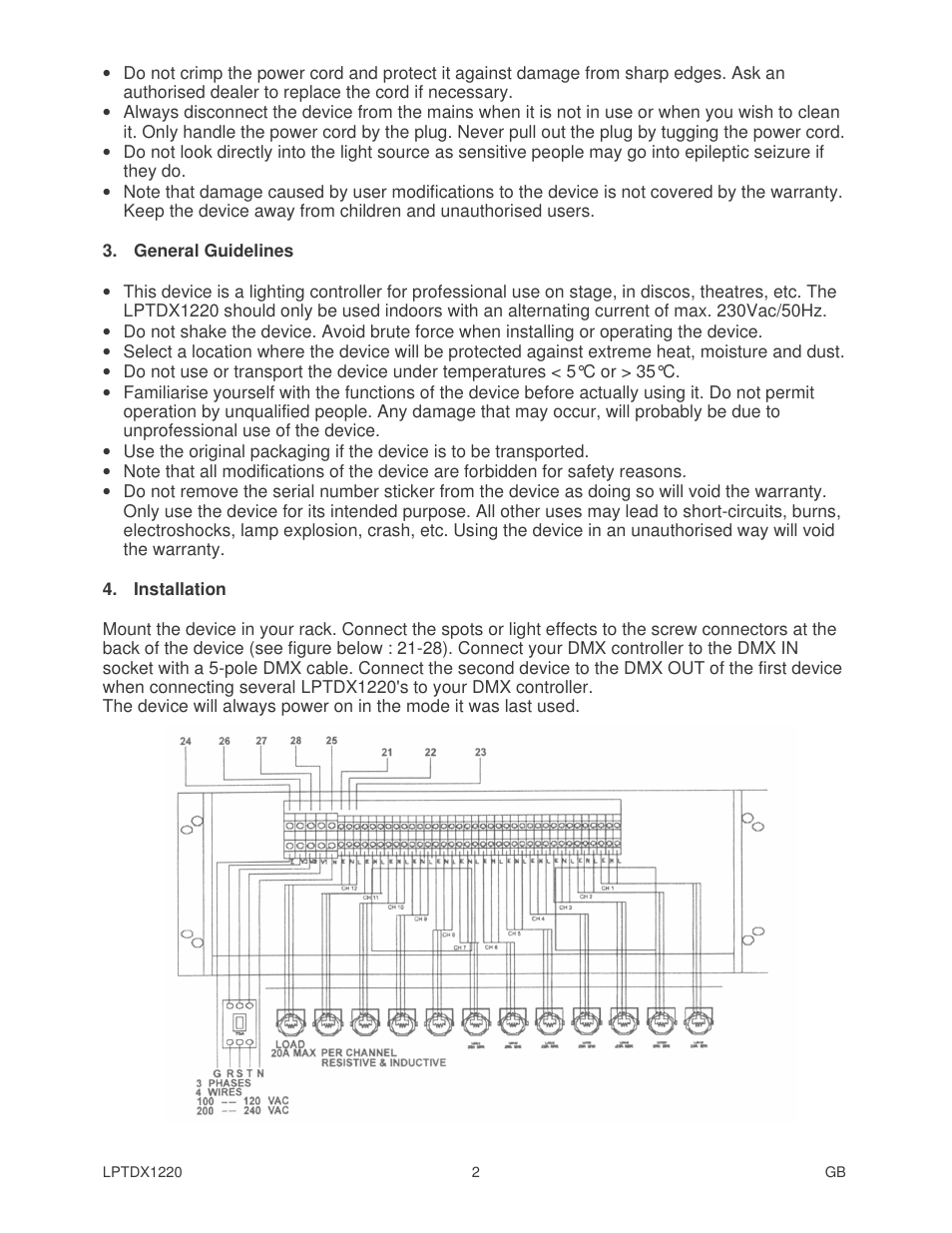 Velleman LPTDX1220 User Manual | Page 2 / 14