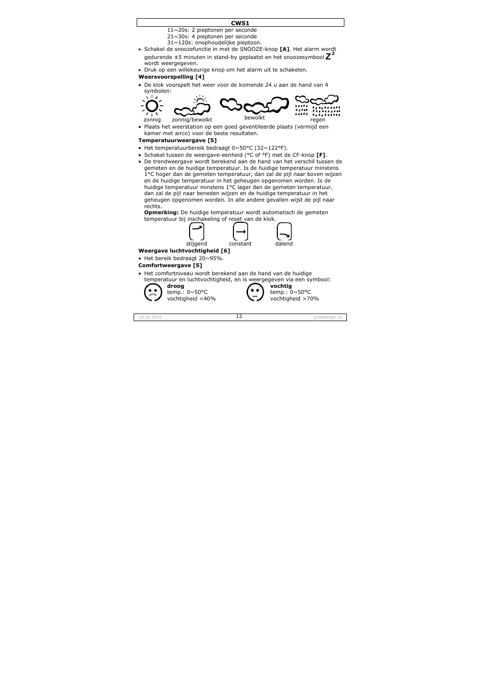 Velleman CWS1 User Manual | Page 12 / 41