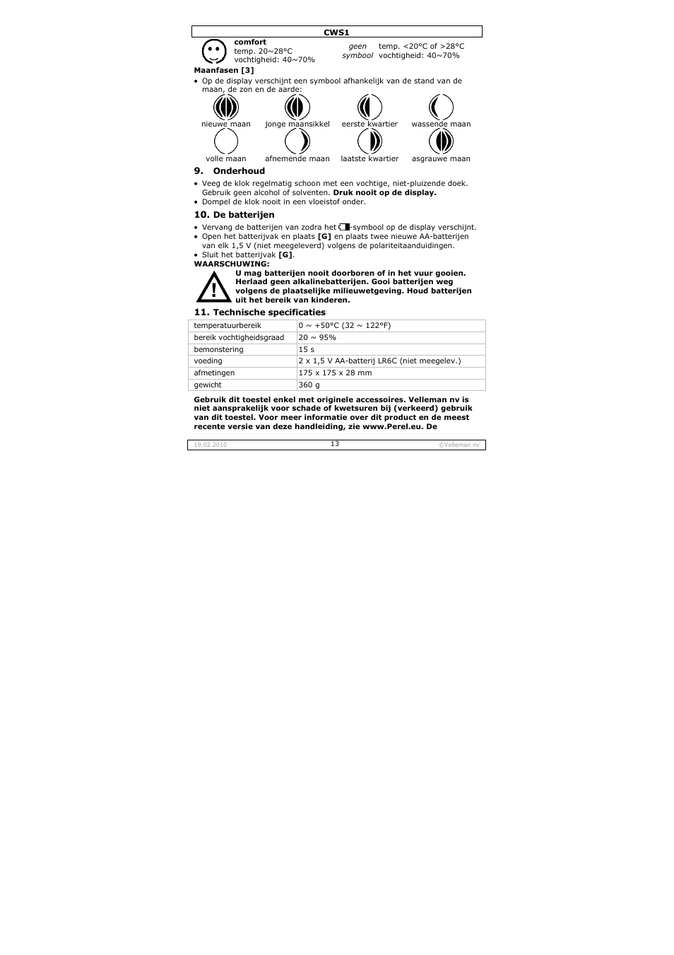 Velleman CWS1 User Manual | Page 13 / 41