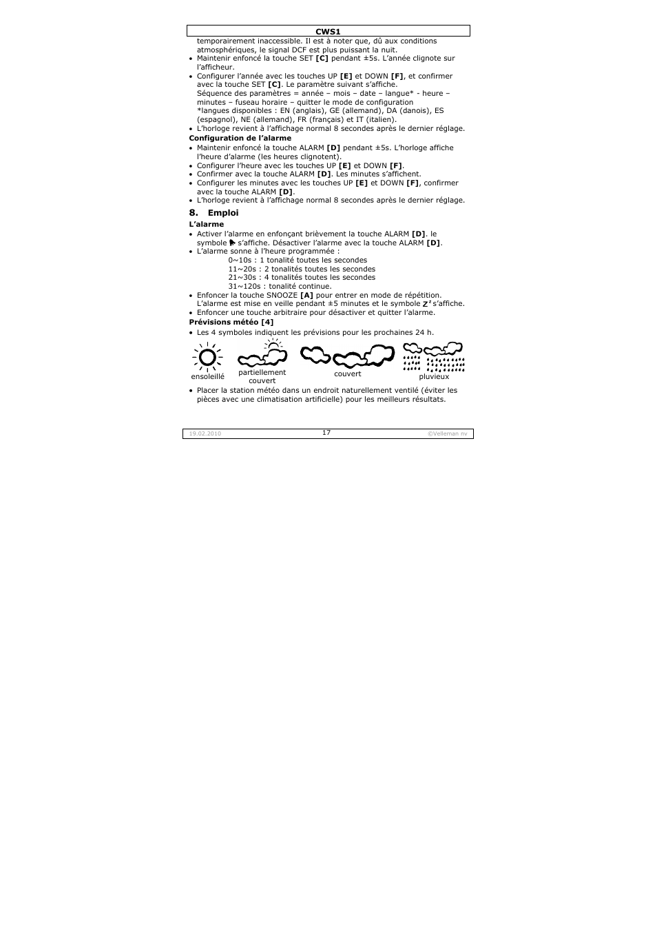 Velleman CWS1 User Manual | Page 17 / 41