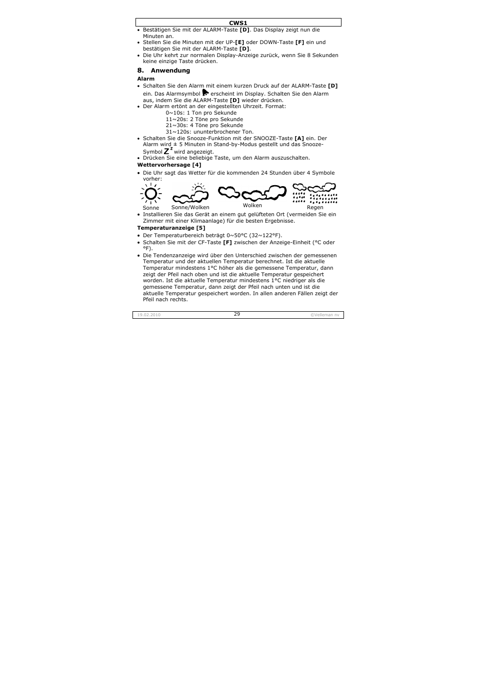 Velleman CWS1 User Manual | Page 29 / 41