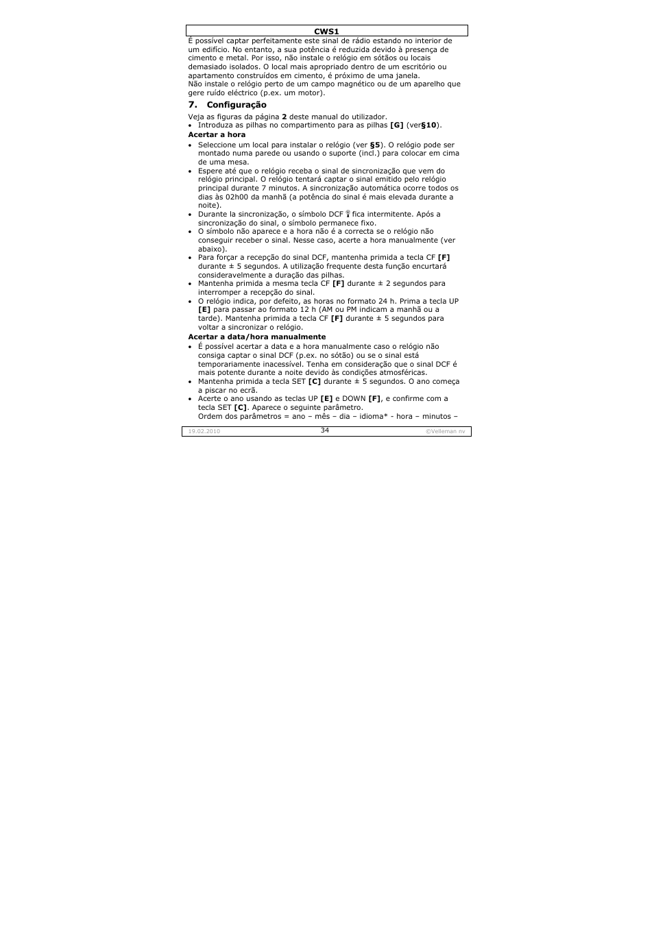 Velleman CWS1 User Manual | Page 34 / 41
