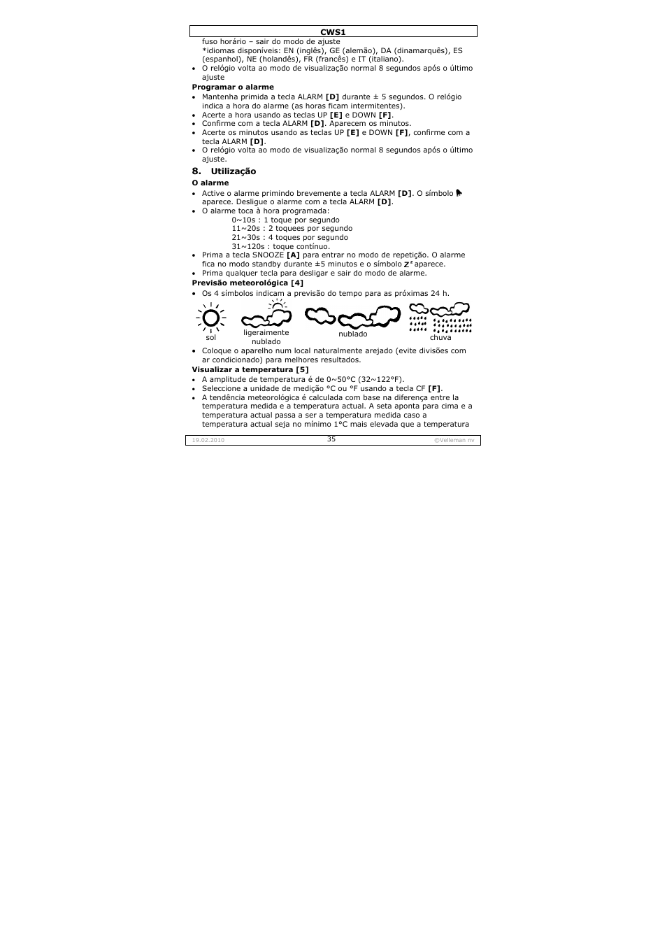Velleman CWS1 User Manual | Page 35 / 41
