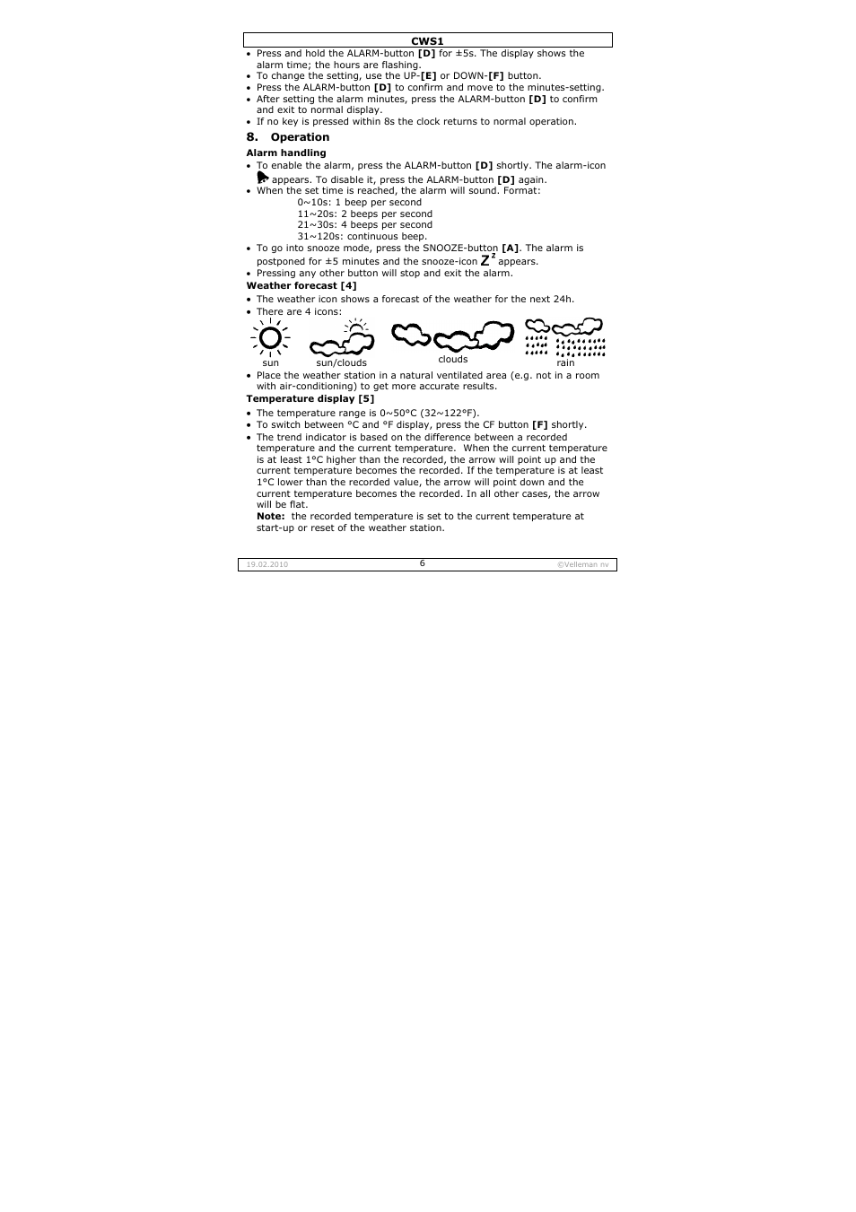Velleman CWS1 User Manual | Page 6 / 41