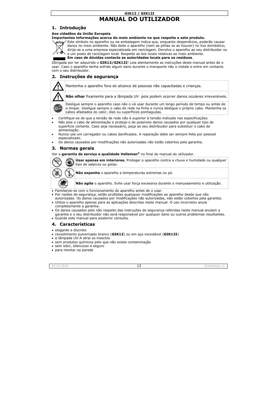 Manu, Ual do u, Utilizad | Velleman GIK12 User Manual | Page 13 / 16