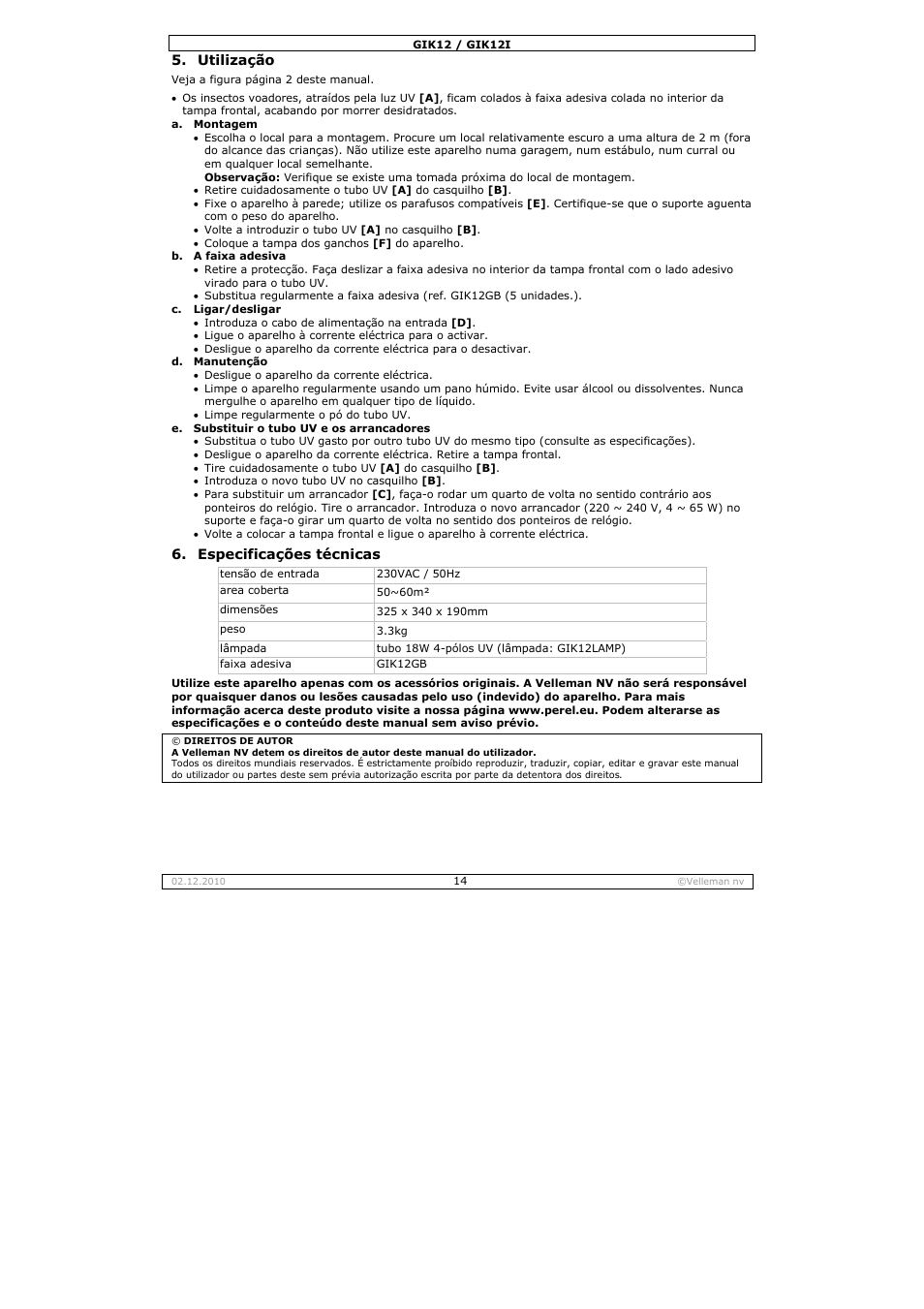 Velleman GIK12 User Manual | Page 14 / 16