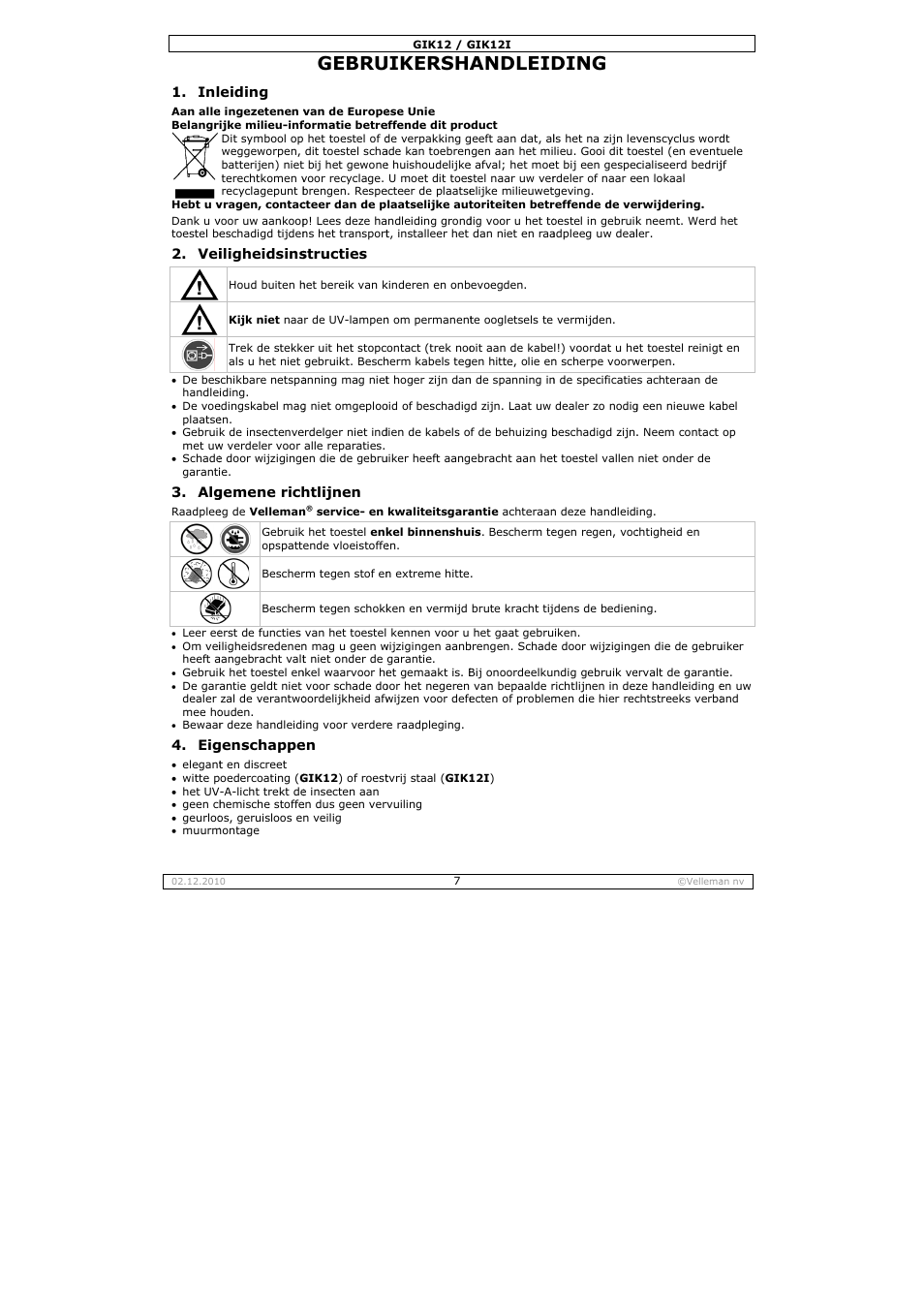 Gebru, Uikersha, Andleid | Ding | Velleman GIK12 User Manual | Page 7 / 16