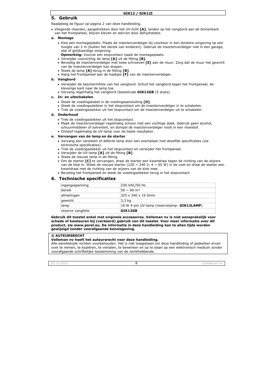 Velleman GIK12 User Manual | Page 8 / 16