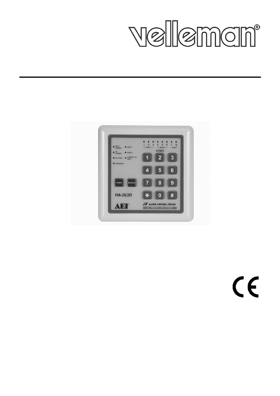 Velleman HAA263D Setting Master Code and User Code User Manual | 6 pages