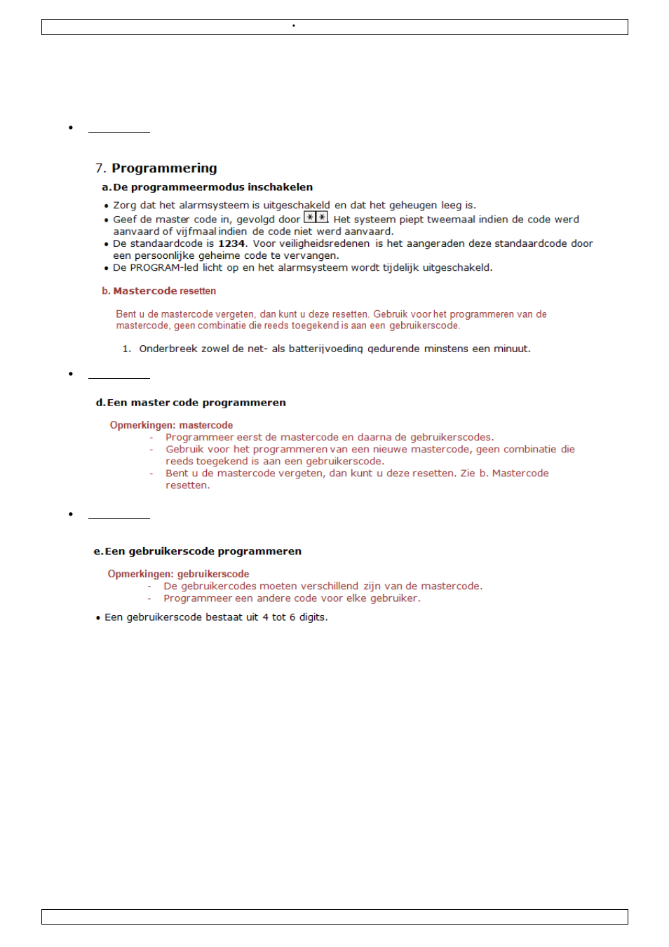 Nederlands | Velleman HAA263D Setting Master Code and User Code User Manual | Page 3 / 6
