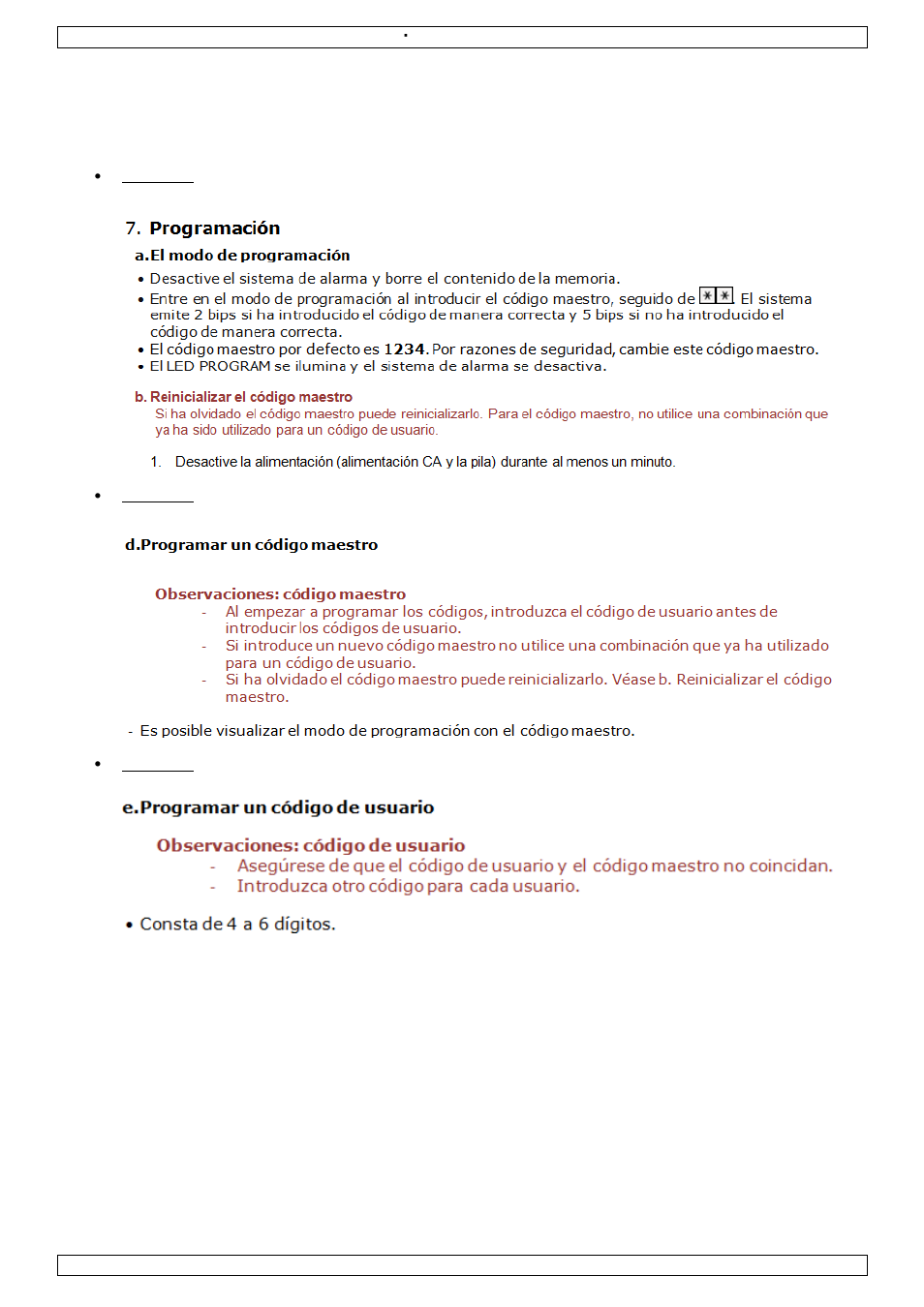 Español | Velleman HAA263D Setting Master Code and User Code User Manual | Page 5 / 6