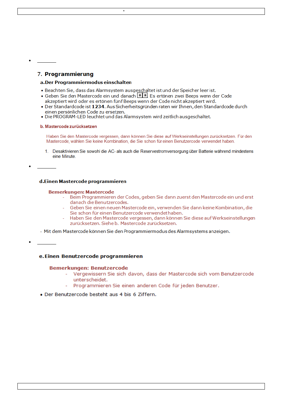 Deutsch | Velleman HAA263D Setting Master Code and User Code User Manual | Page 6 / 6