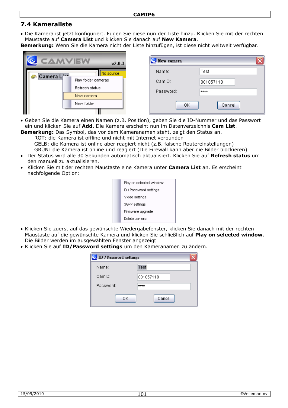 Velleman CAMIP6 User Manual | Page 101 / 115