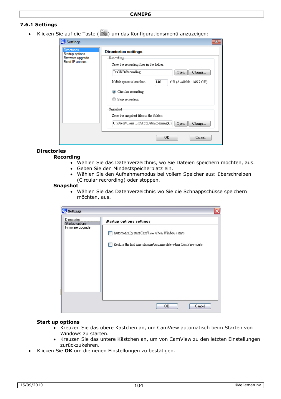 Velleman CAMIP6 User Manual | Page 104 / 115