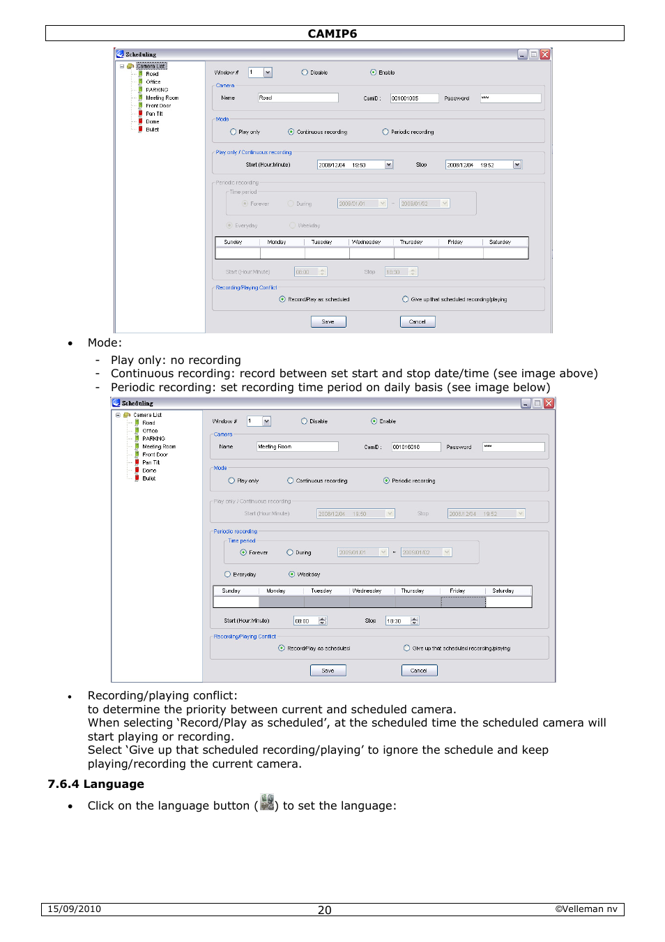 Velleman CAMIP6 User Manual | Page 20 / 115