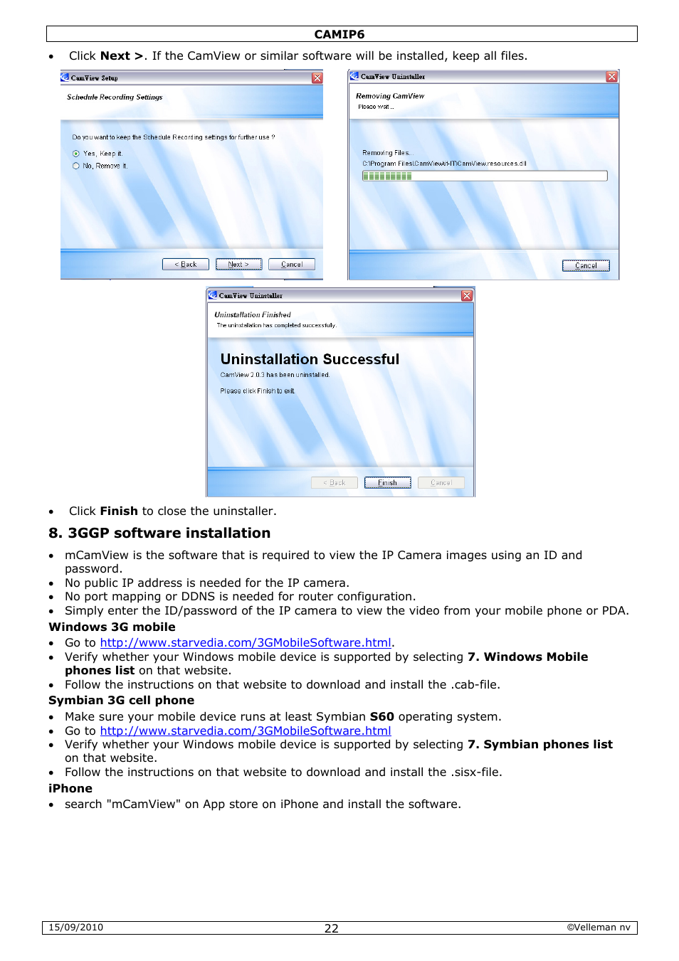 Velleman CAMIP6 User Manual | Page 22 / 115