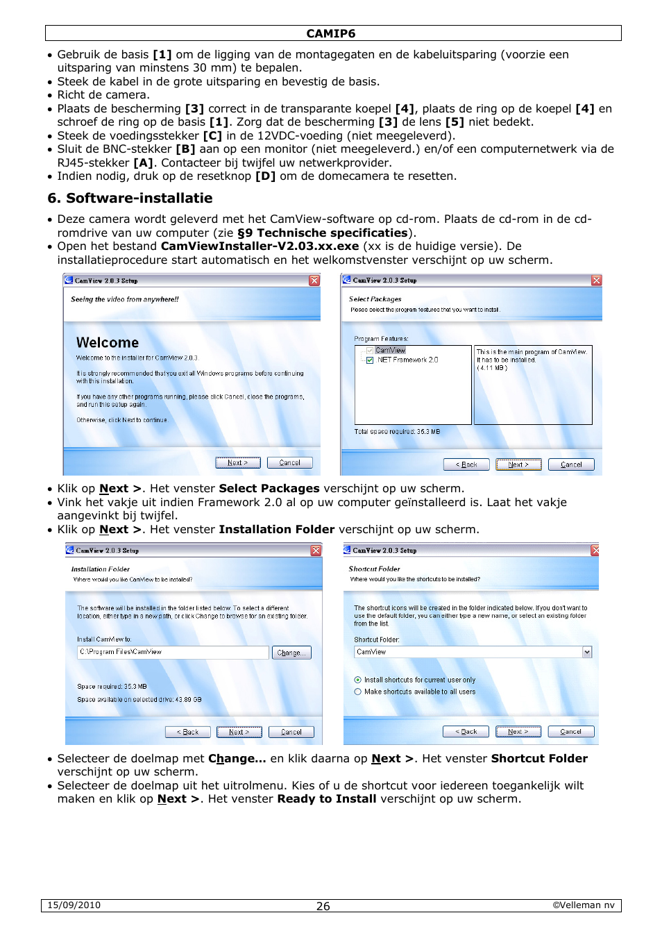 Velleman CAMIP6 User Manual | Page 26 / 115