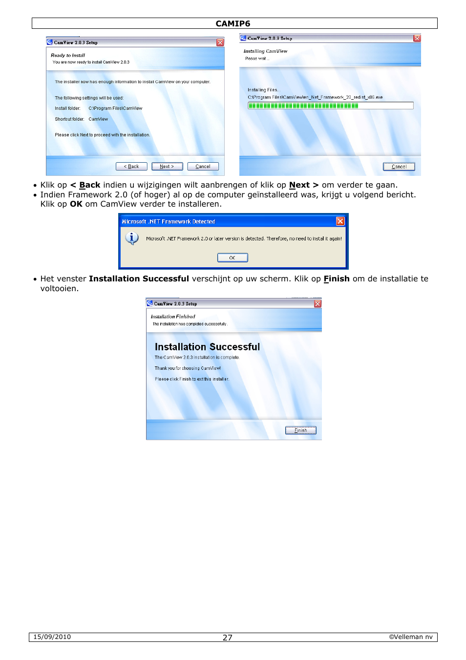 Velleman CAMIP6 User Manual | Page 27 / 115