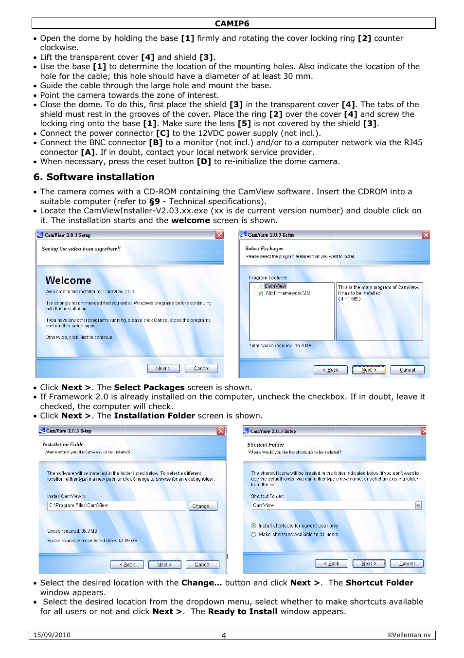 Velleman CAMIP6 User Manual | Page 4 / 115