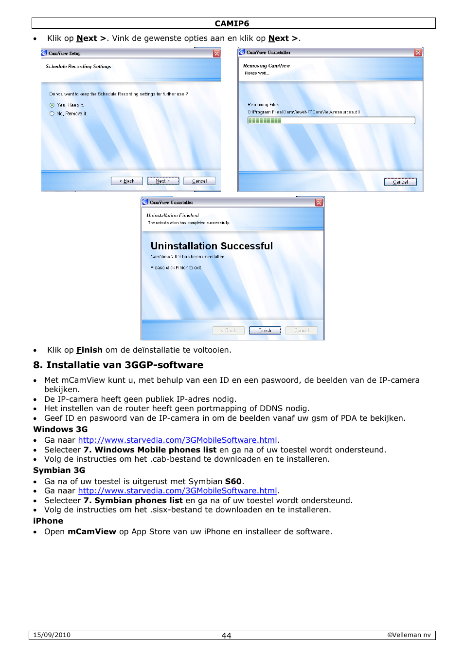 Velleman CAMIP6 User Manual | Page 44 / 115