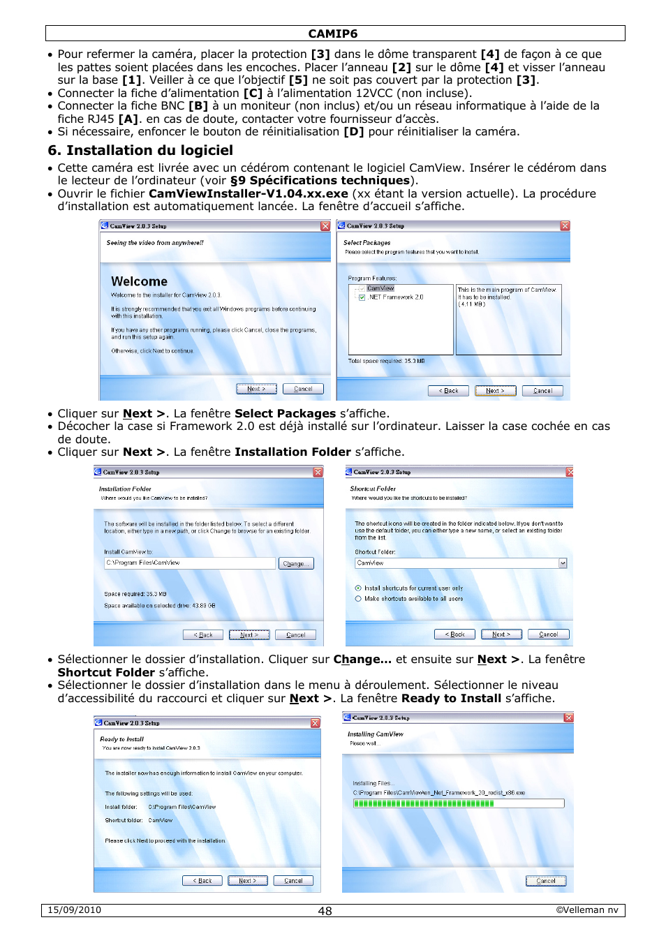 Velleman CAMIP6 User Manual | Page 48 / 115