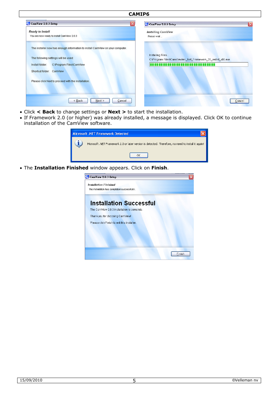Velleman CAMIP6 User Manual | Page 5 / 115