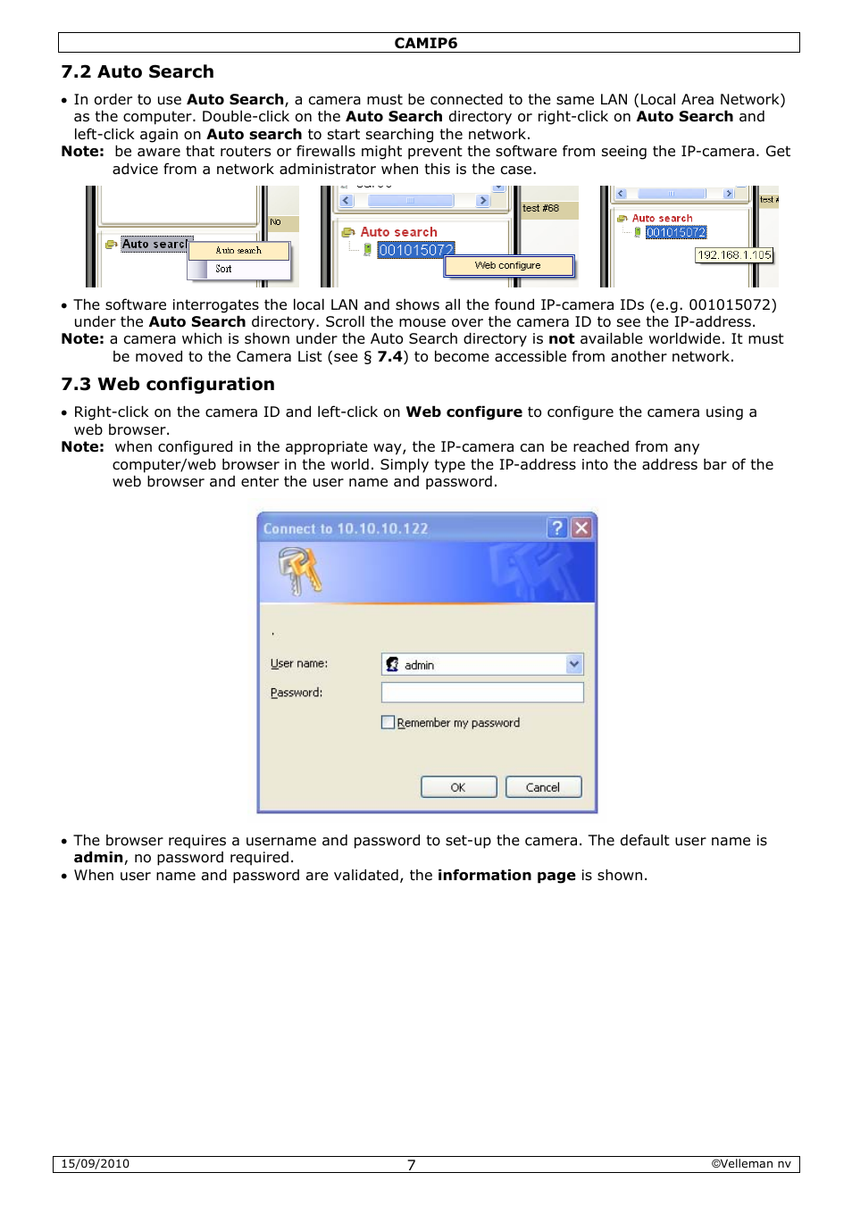 Velleman CAMIP6 User Manual | Page 7 / 115