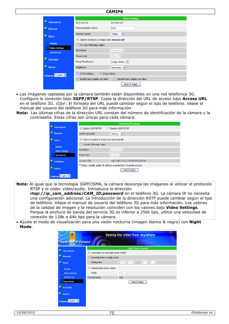 Velleman CAMIP6 User Manual | Page 75 / 115