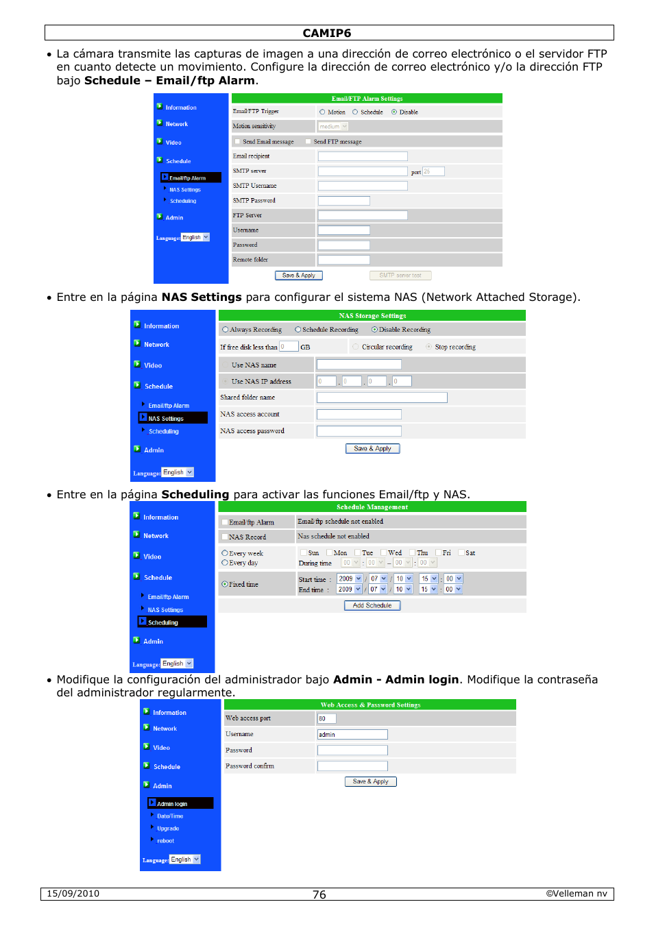 Velleman CAMIP6 User Manual | Page 76 / 115