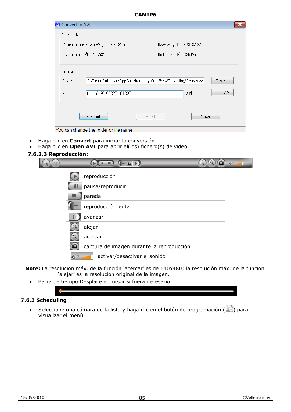Velleman CAMIP6 User Manual | Page 85 / 115