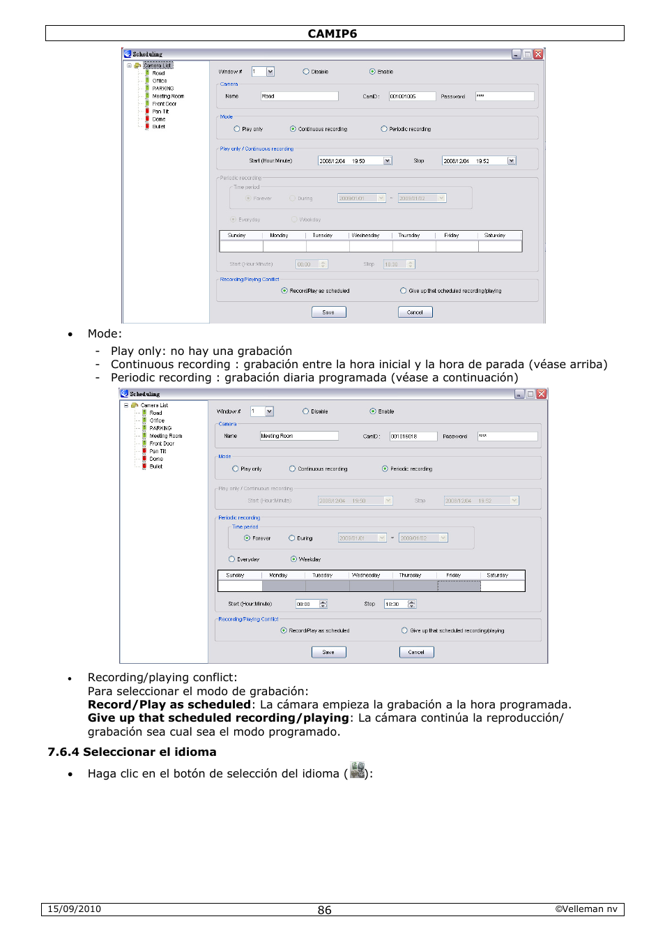 Velleman CAMIP6 User Manual | Page 86 / 115