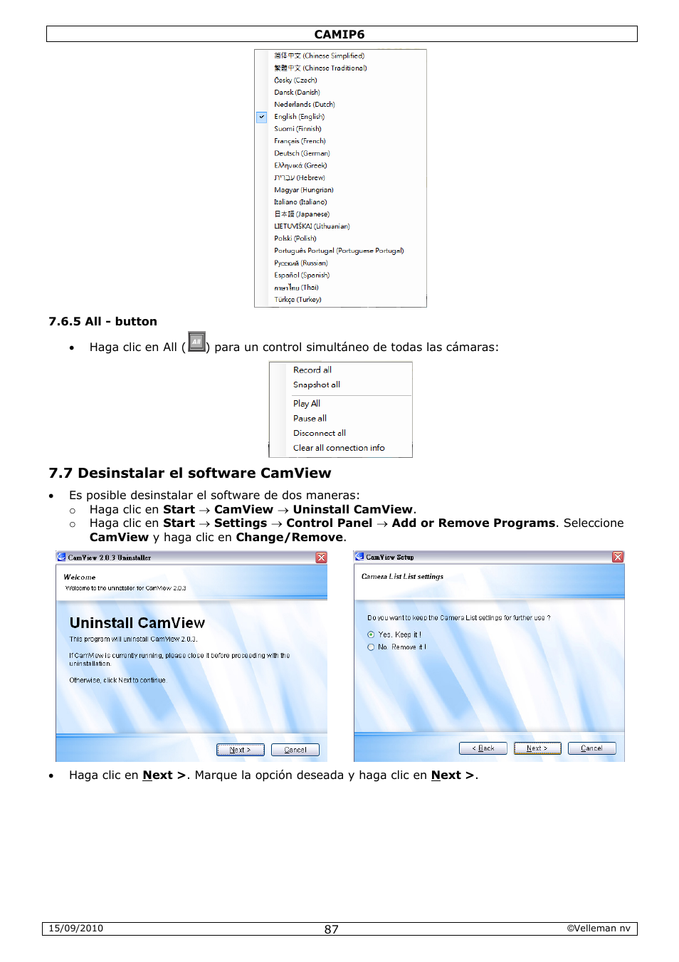 Velleman CAMIP6 User Manual | Page 87 / 115