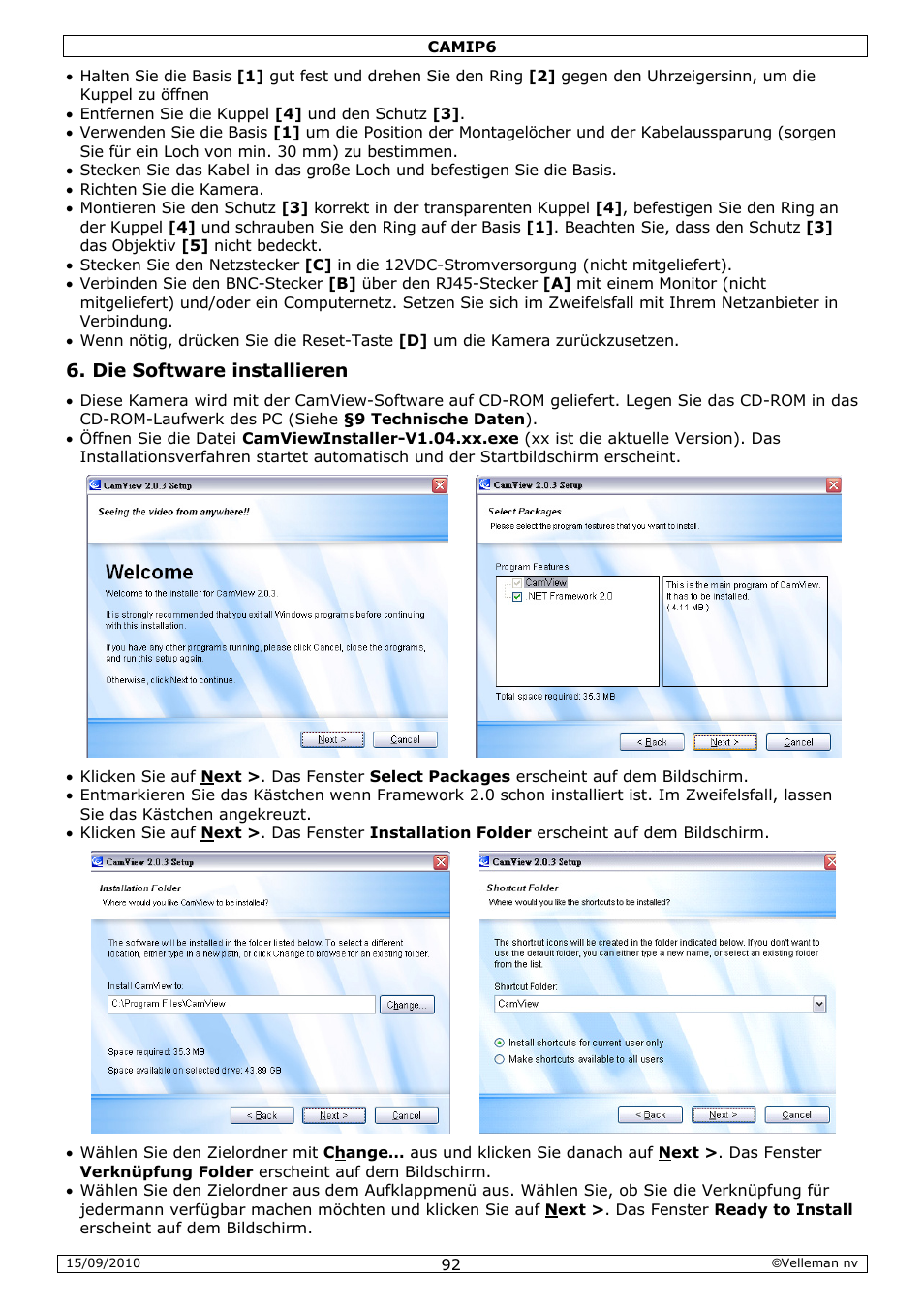 Velleman CAMIP6 User Manual | Page 92 / 115