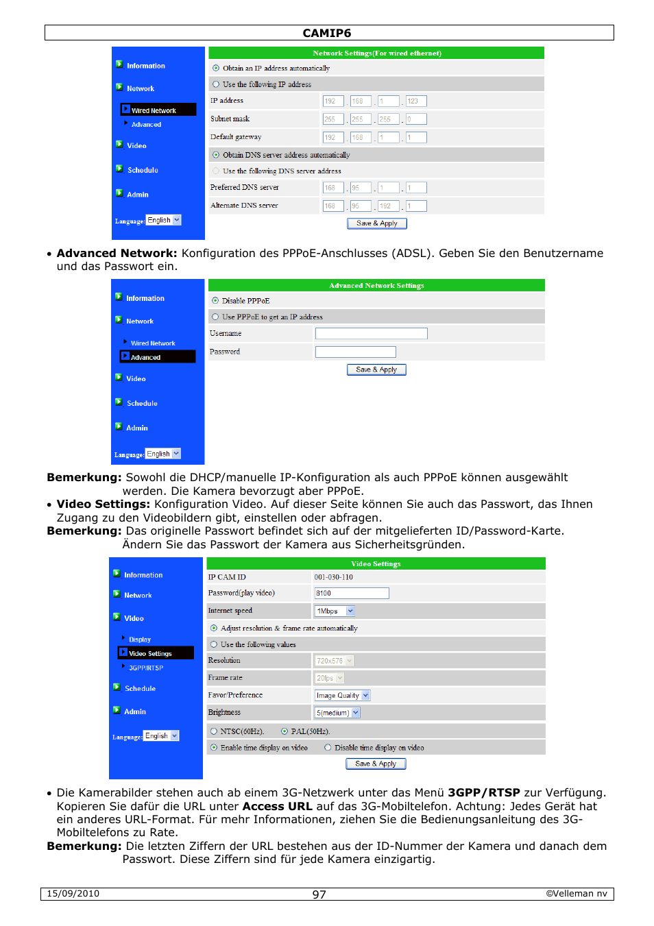 Velleman CAMIP6 User Manual | Page 97 / 115