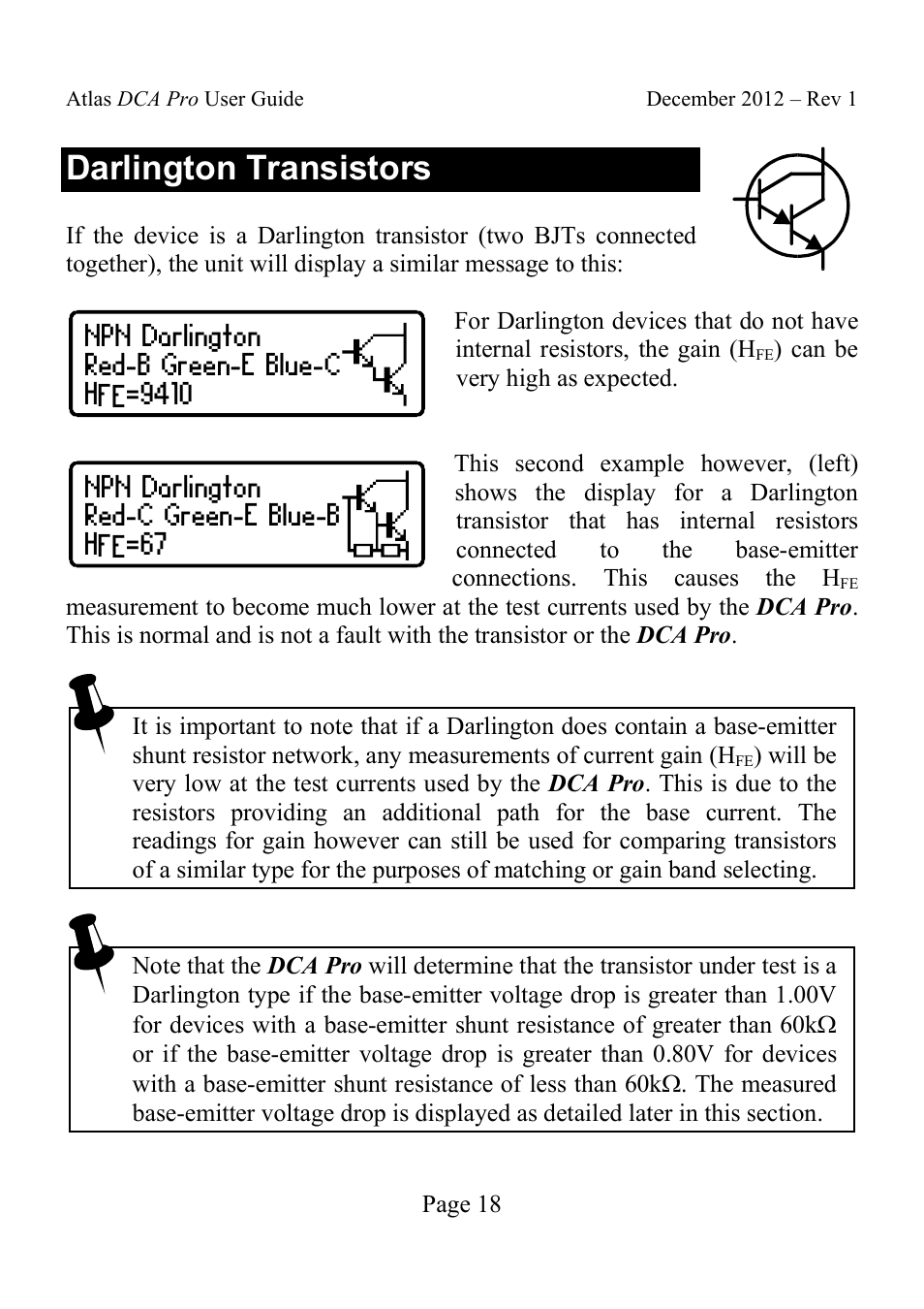 Darlington transistors | Velleman DCA75 User Manual | Page 18 / 46