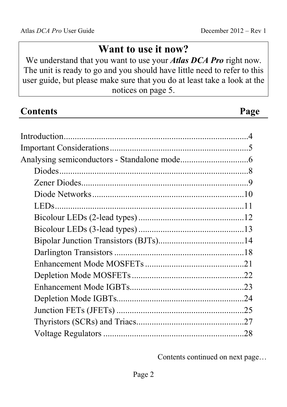 Want to use it now | Velleman DCA75 User Manual | Page 2 / 46