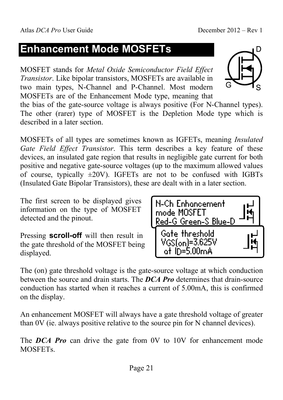 Enhancement mode mosfets | Velleman DCA75 User Manual | Page 21 / 46