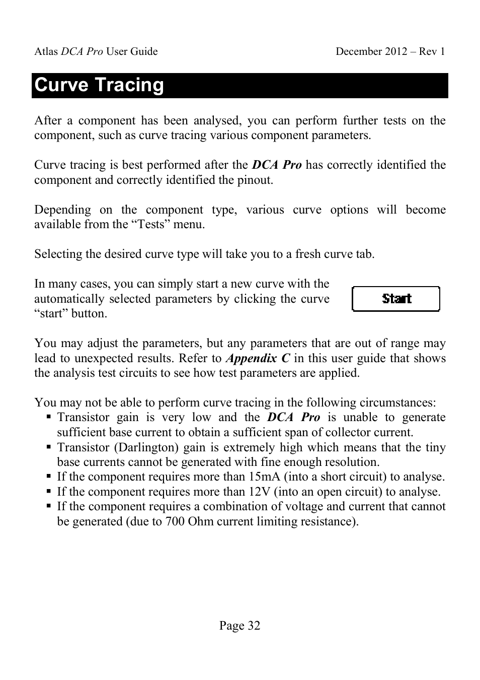Curve tracing | Velleman DCA75 User Manual | Page 32 / 46