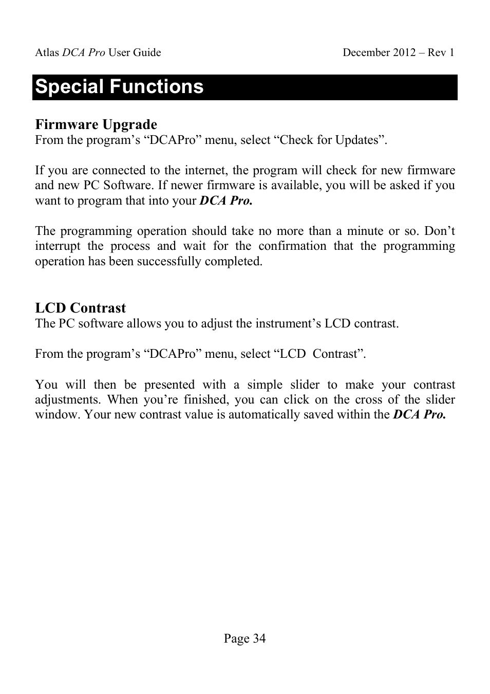 Special functions | Velleman DCA75 User Manual | Page 34 / 46