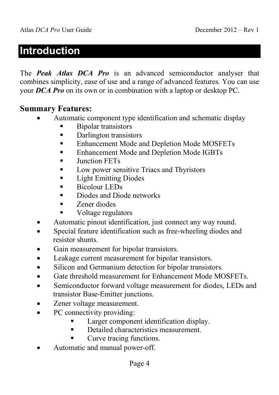 Introduction | Velleman DCA75 User Manual | Page 4 / 46