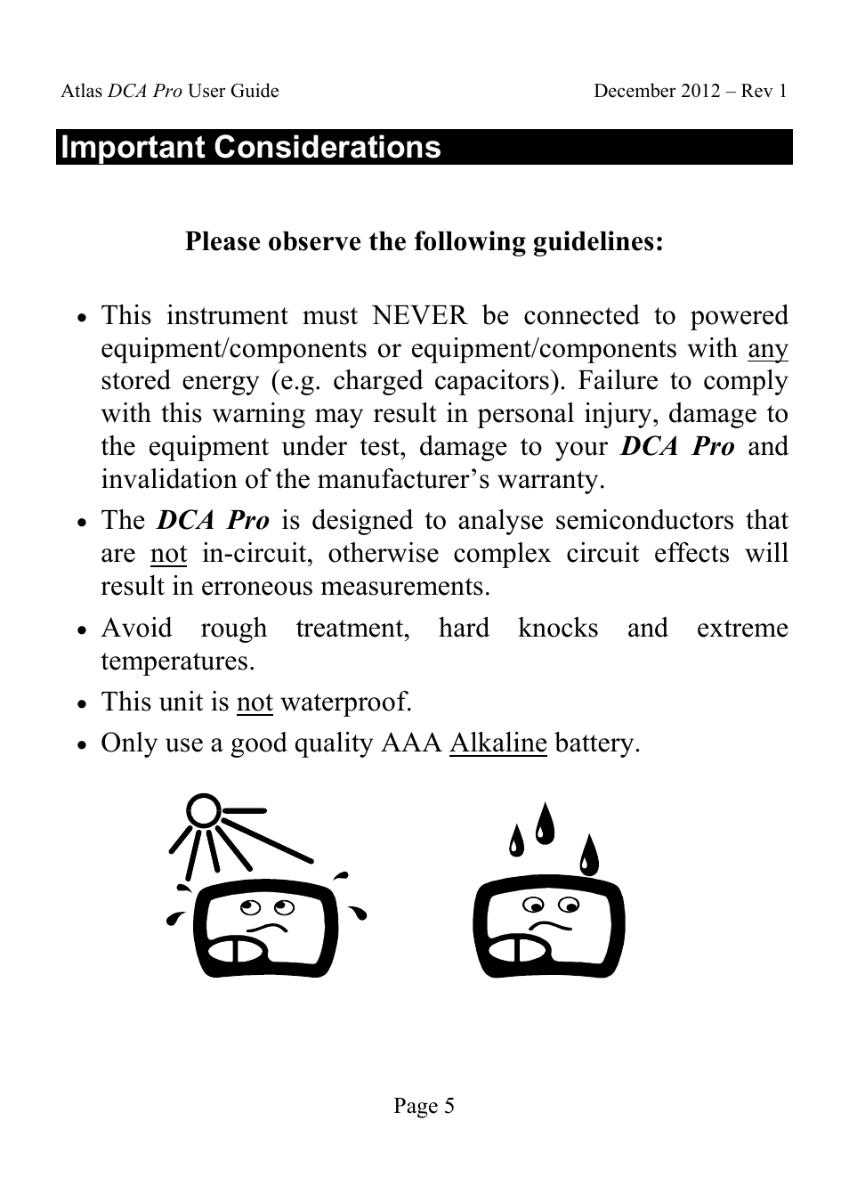 Important considerations | Velleman DCA75 User Manual | Page 5 / 46