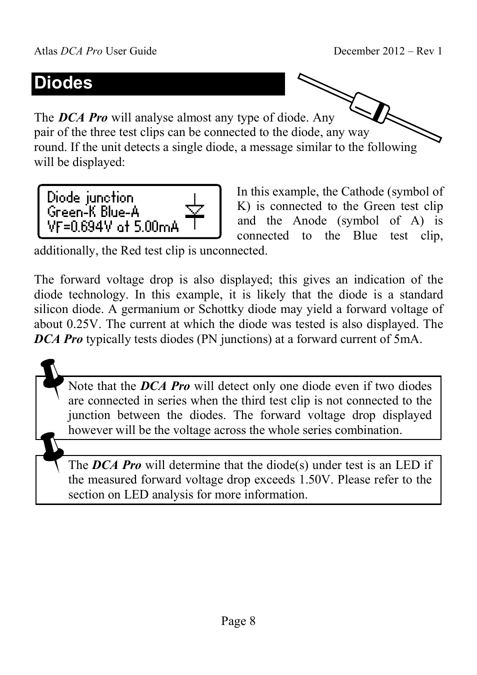 Diodes | Velleman DCA75 User Manual | Page 8 / 46