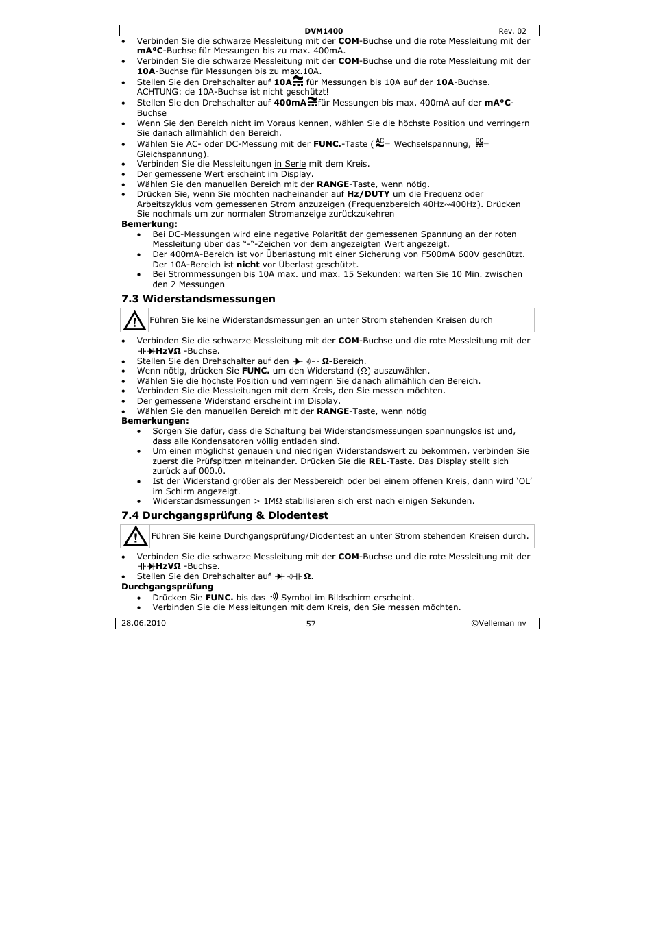 Velleman DVM1400 User Manual | Page 57 / 77