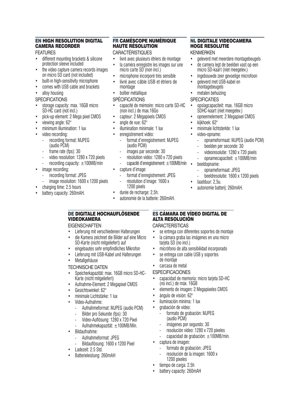 Velleman CAMCOL  LVC17 User Manual | Page 44 / 44