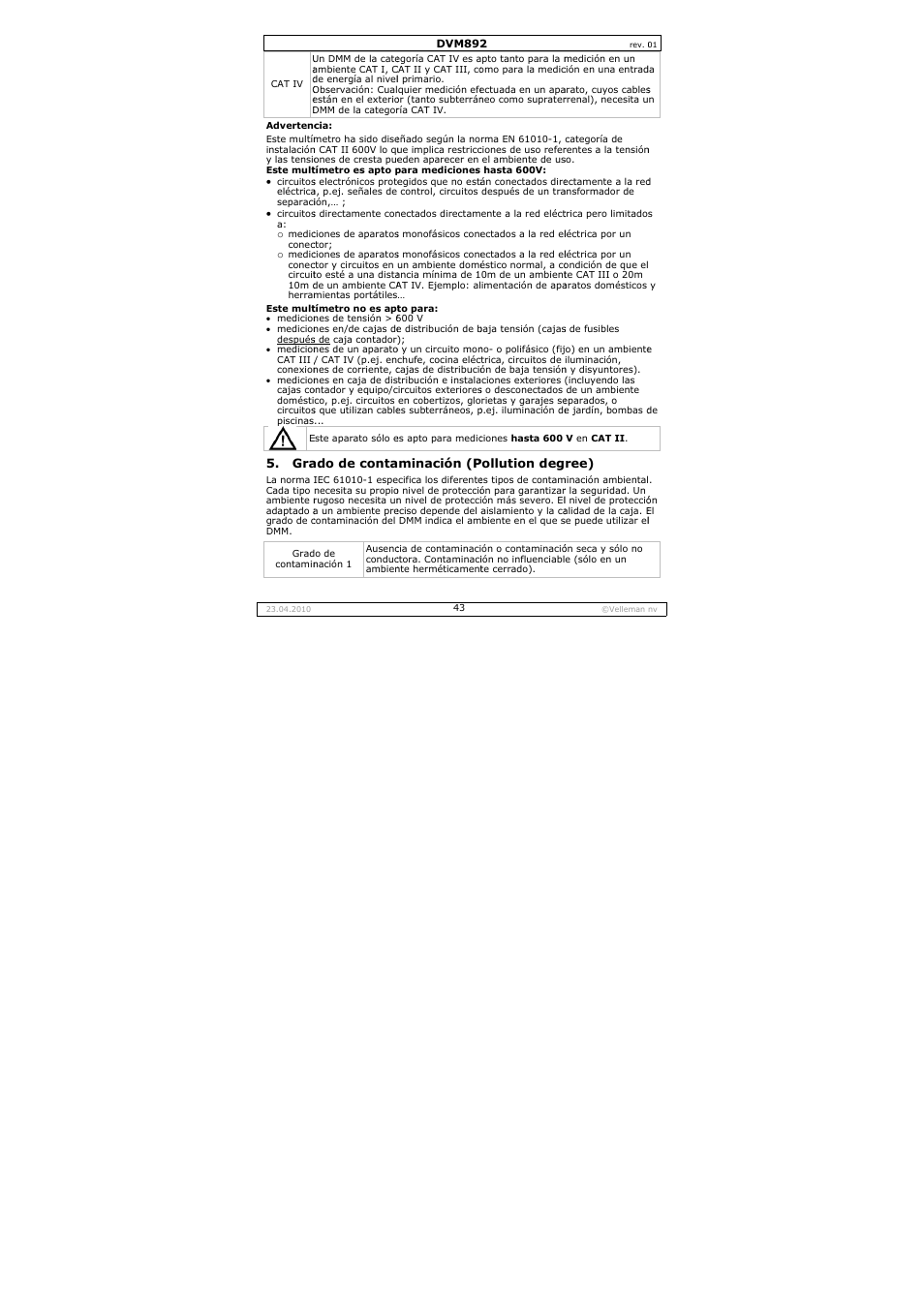 Velleman DVM892 User Manual | Page 43 / 68