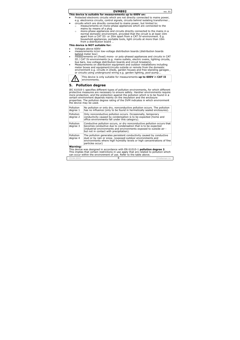 Velleman DVM892 User Manual | Page 6 / 68